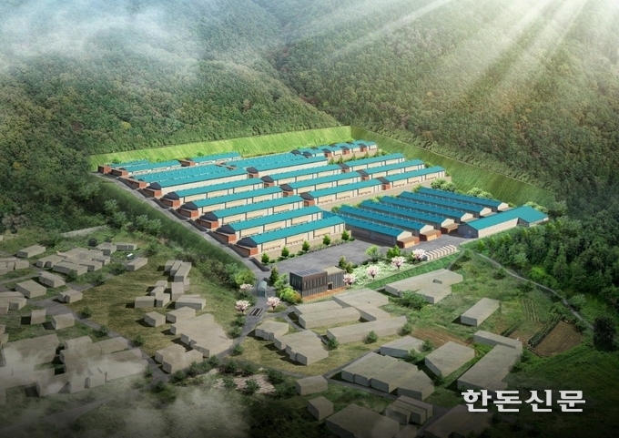 경남 고성군 거류 산성마을이 스마트축산 ICT 시범단지조성 공모사업에 최종 선정됐다. 사진은 조감도.