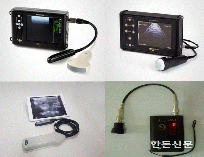 절찬리에 판매되고 있는 송강GLC의 대표 초음파 진단기 제품들.