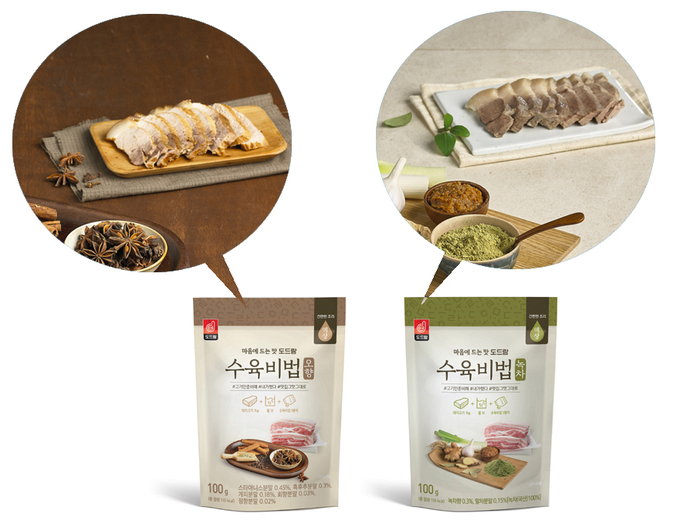 도드람 수육비법 녹차(좌), 도드람 수육비법 오향(우)